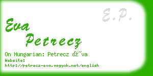 eva petrecz business card